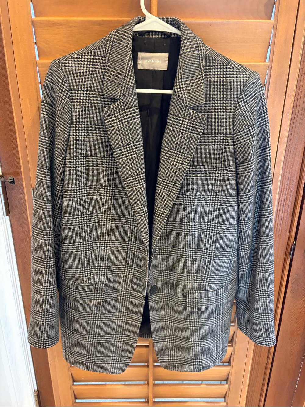 Everlane Gray Glen Plaid Wool Blazer